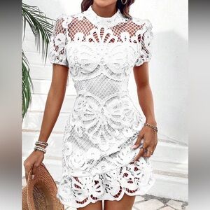 Elegant White Lace Dress